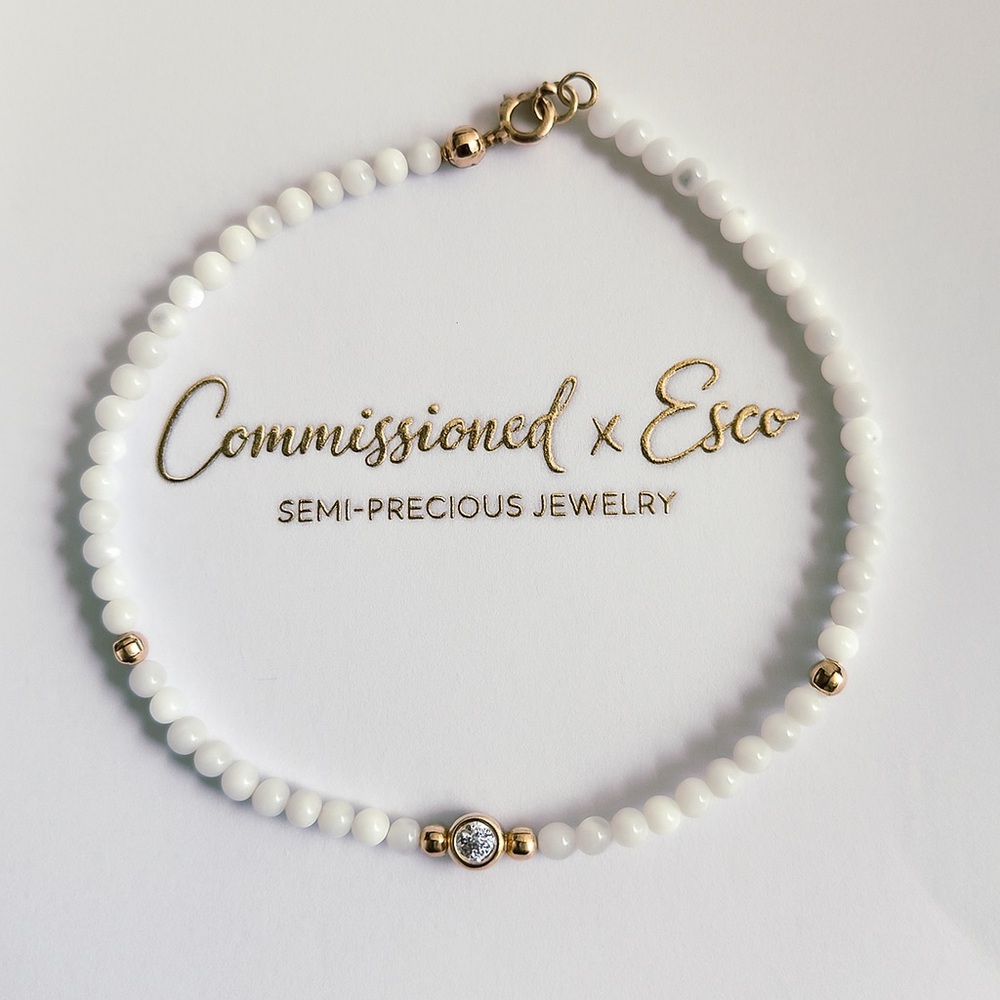 Diamond and Mother of Pearl Dual Station Bracelet